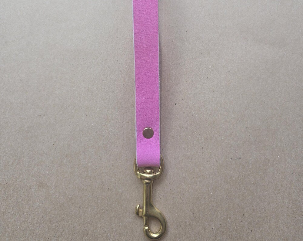Pink Leather Wristlet